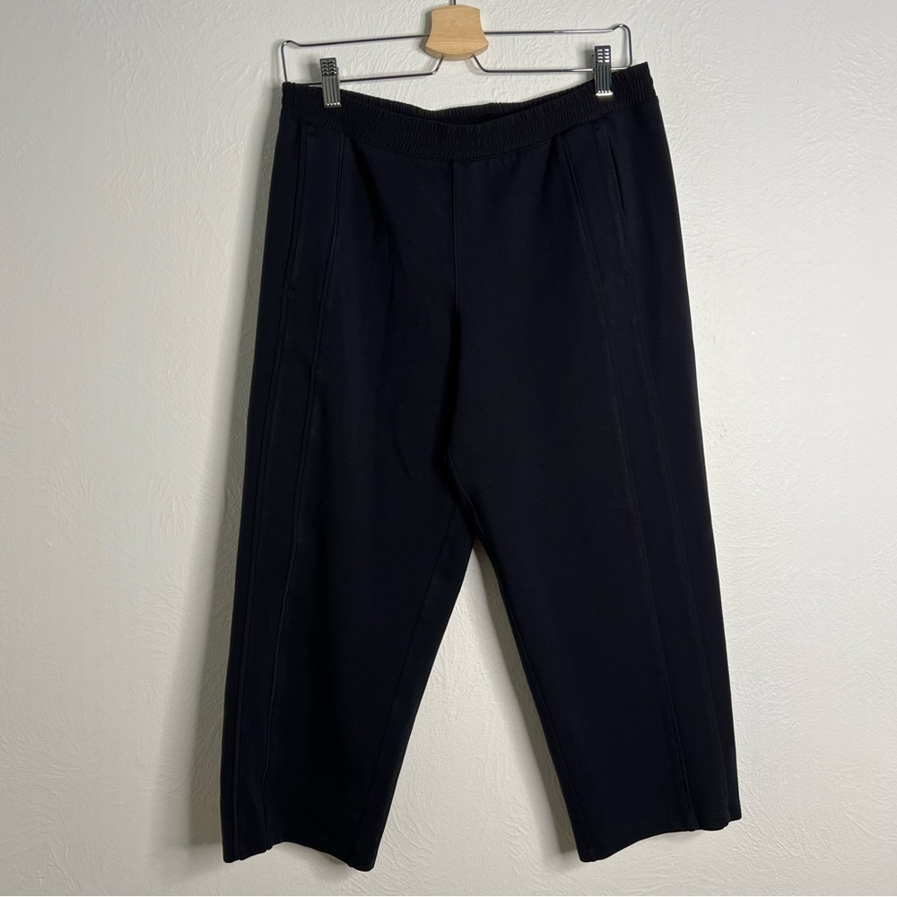 Lululemon Wide Leg Pants Womens Black Crop Ankle Pull-On Activewear Size 8